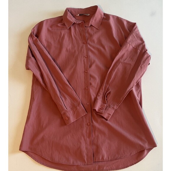 Womens Big Dart Oversized Button Up Dusty Pink Shirt UK 8 EUR 38 DC/H 36 US 6 - Picture 1 of 12